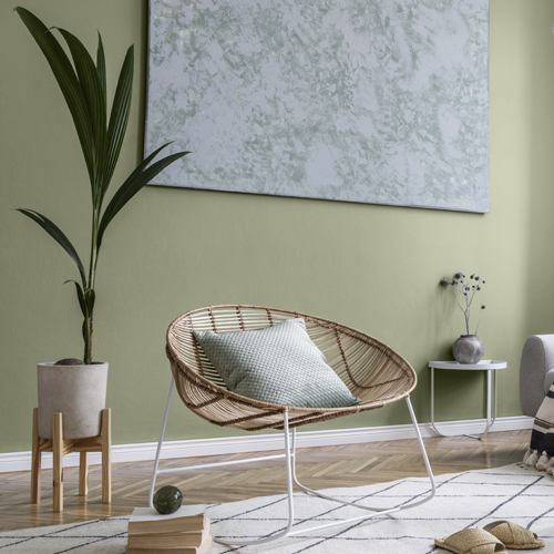 lounge painted in pittsburgh paints color of the year olive sprig