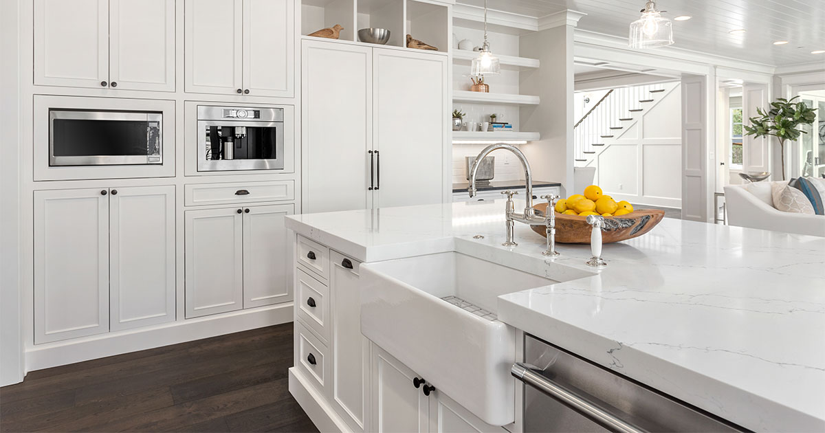Modern white kitchen remodeling in Overland Park