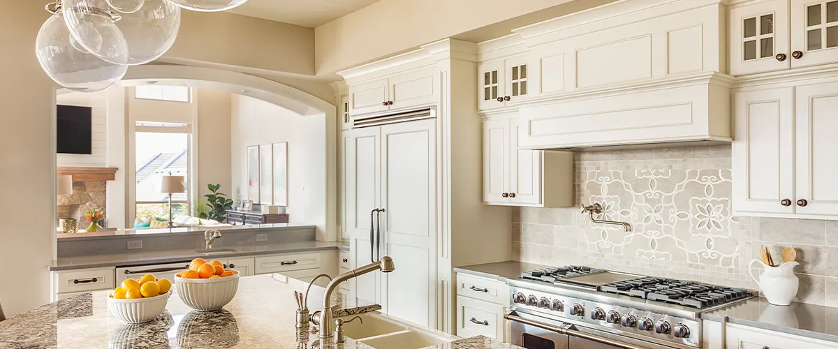 White kitchen cabinets with MDF faces