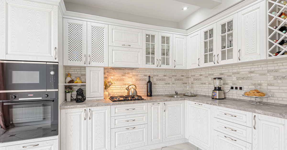 White kitchen cabinets as the biggest expense in a kitchen remodel