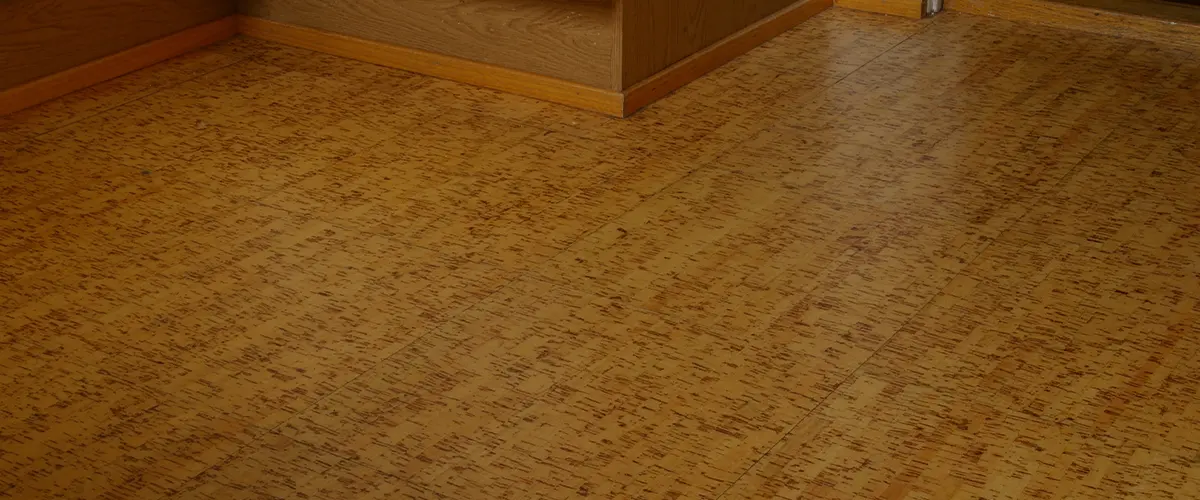 Cork flooring in a dated kitchen