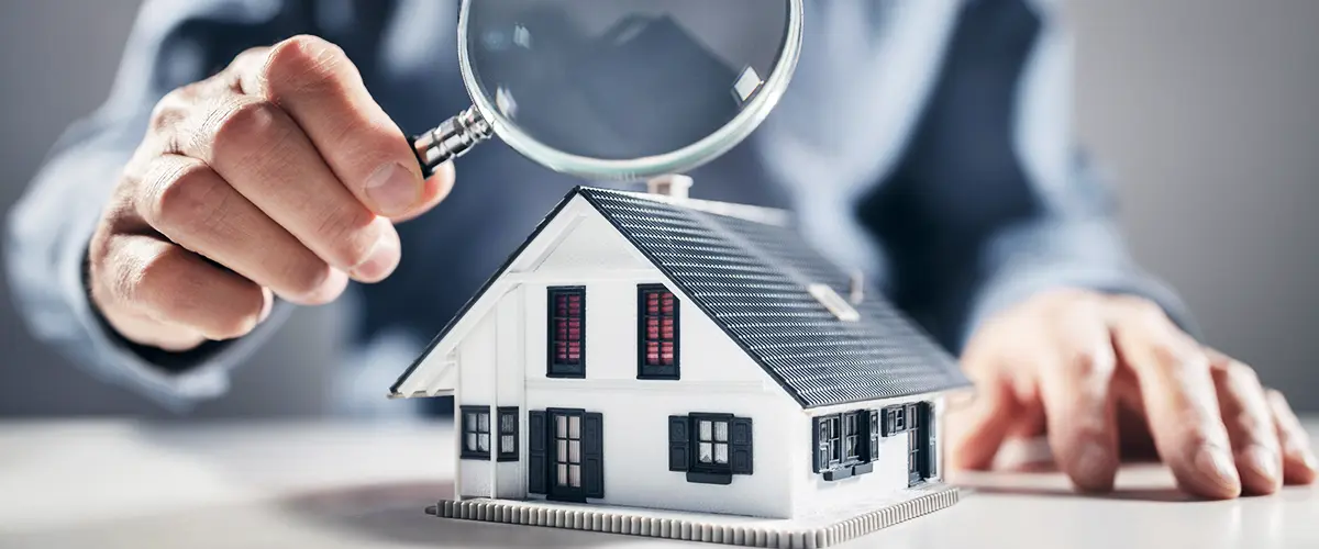 Magnifying Glass Over House For Home Inspection